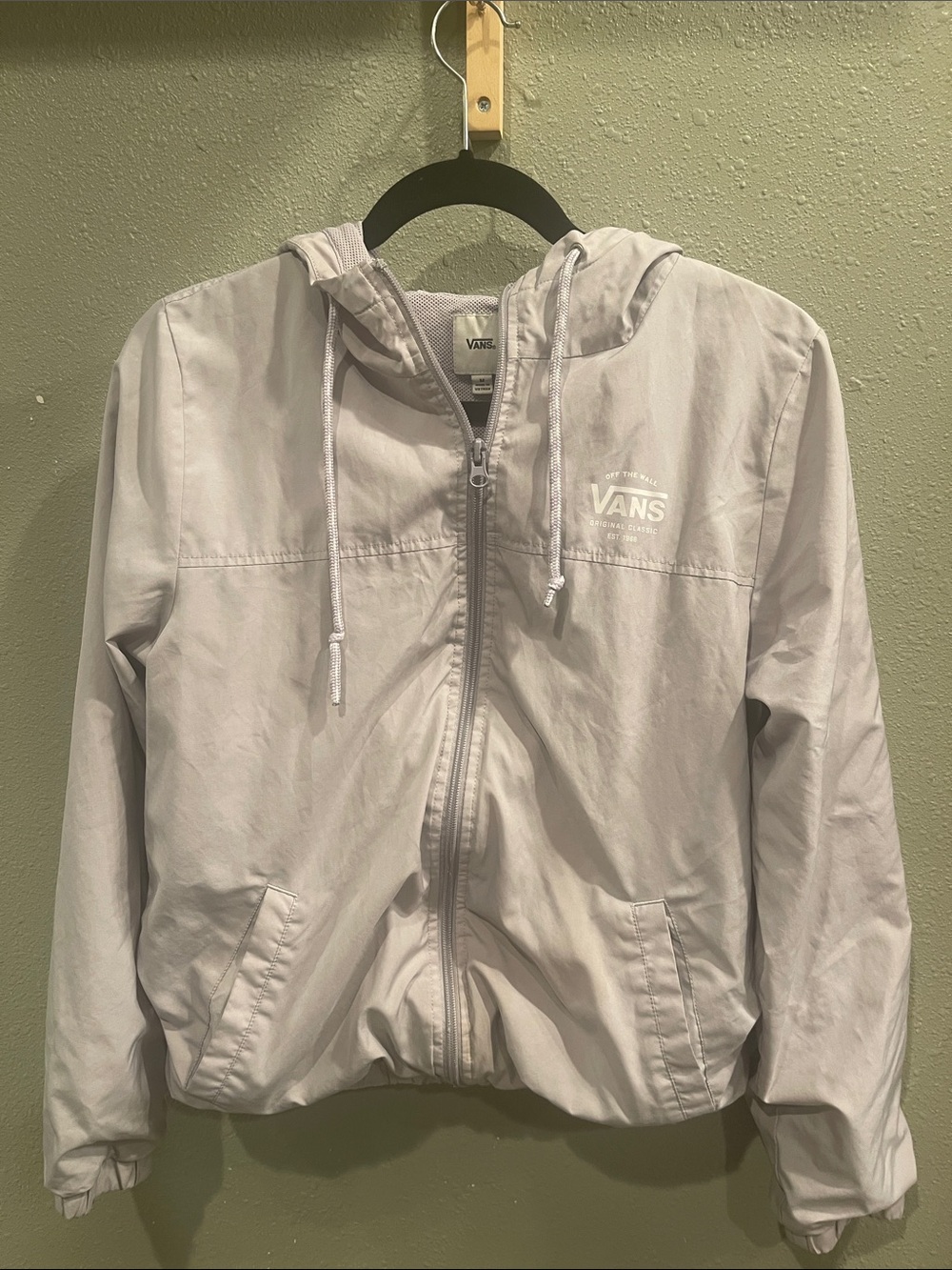 Vans Light Gray Hooded Windbreaker Jacket